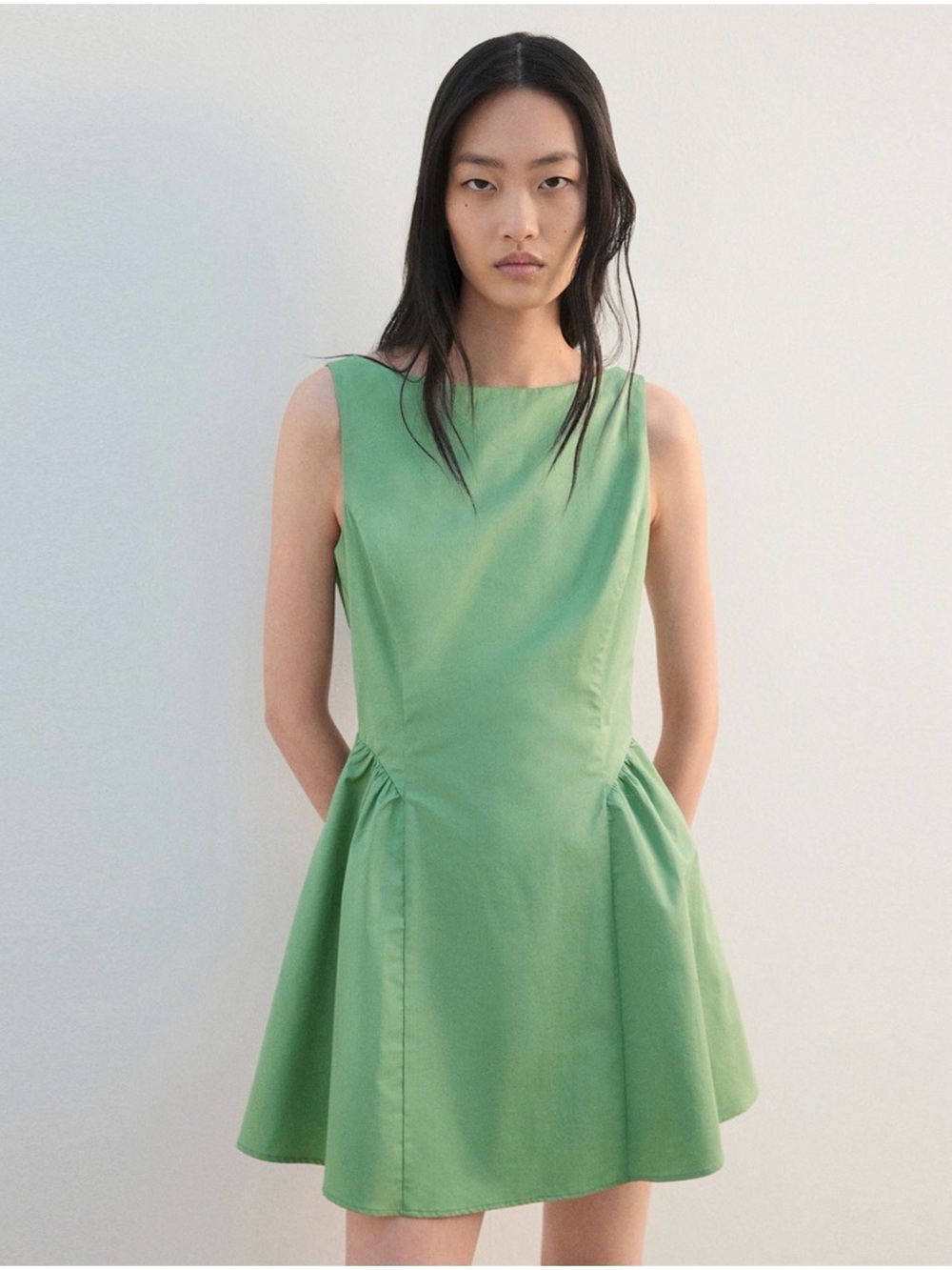 Mango Women’s Sleeveless Light Green Dress